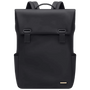 Sac à dos déperlant femme en cuir noir avec boucle et accent métallique