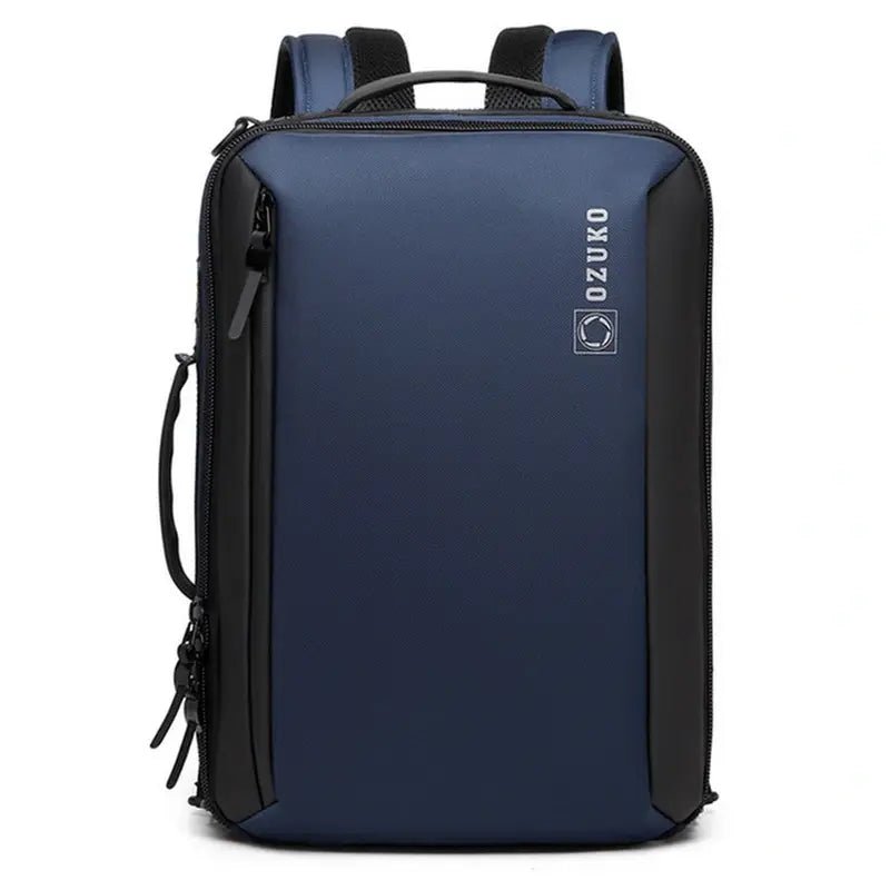 Sac à dos design homme dark blue et noir avec plusieurs compartiments et poignée supérieure