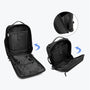 Sac à dos design homme noir convertible sac à dos et sac à main avec plusieurs compartiments