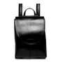 Sac à dos élégant en similicuir en cuir verni noir avec une poignée supérieure
