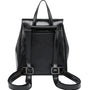 Sac à dos en cuir de vachette en cuir verni noir avec poignées et bretelles ajustables