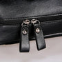 Sac à dos en cuir pour homme avec sacoche noire en cuir et deux tirettes de fermeture éclair