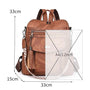Sac à dos en cuir végétal marron avec breloque à tassel et sangle à motif