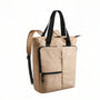 Sac à dos puffer beige avec accents noirs, design minimaliste Bagsmart