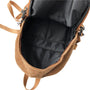 Sac à dos en velours marron en coton côtelé avec doublure noire et poches internes