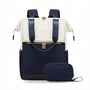 Sac à dos Epine en crème et bleu marine avec hardware doré et matière résistante à l’eau