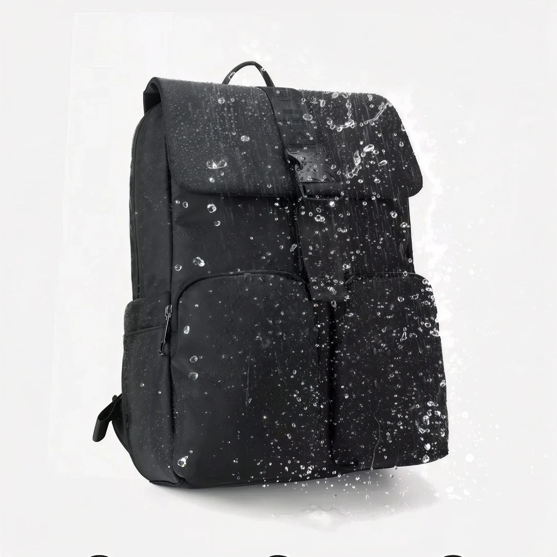Sac à dos Equinoxe noir résistant à l’eau avec motif tacheté