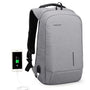 Sac à dos ergonomique gris avec port de chargement USB externe pour appareils électroniques