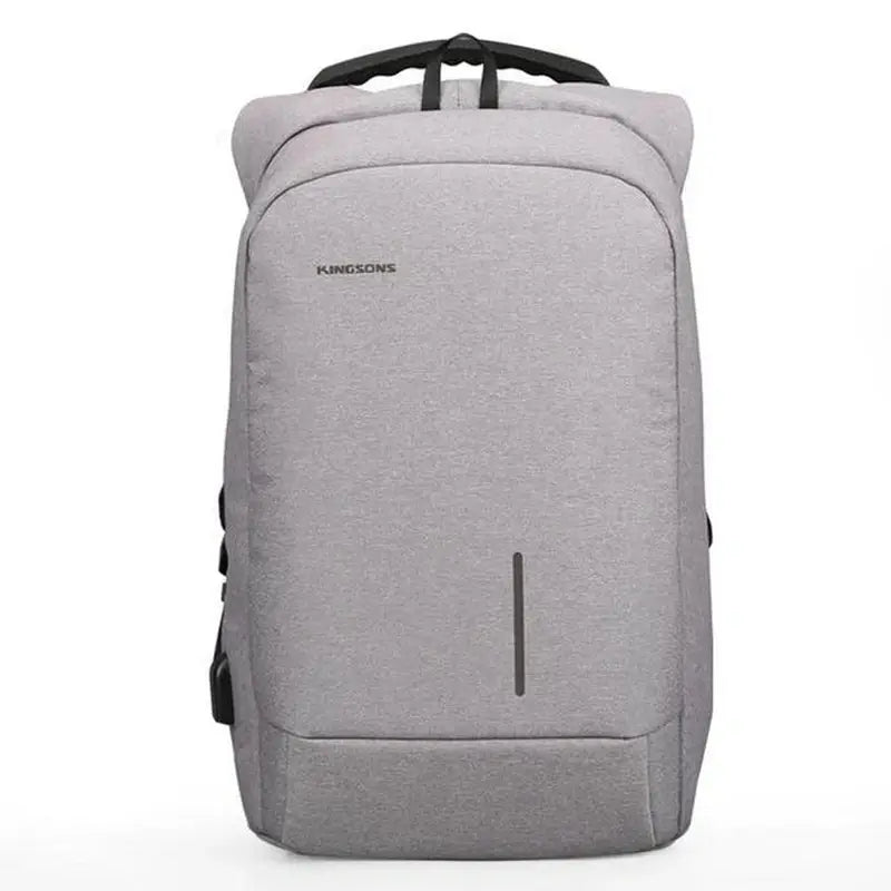 Sac à dos ergonomique gris clair Kingsons avec une rayure noire verticale