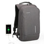 Sac à dos ergonomique gris foncé anti-vol avec port de chargement USB intégré