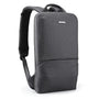 Sac à dos extra plat pour ordinateur sombre avec porte USB et bretelles rembourrées