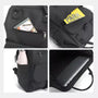 Sac à dos fashion noir avec plusieurs compartiments et poches pour tous vos objets