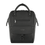Sac à dos fashion noir rectangulaire avec poignée supérieure et plusieurs compartiments zippés