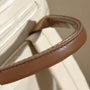 Ceinture en cuir marron avec coutures blanches pour sac à dos femme Transit 14 pouces
