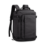 Sac à dos femme voyage cabine gris foncé avec plusieurs compartiments zippés et bretelles ajustables