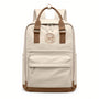 Sac à dos Golf Boréal crème avec accents marron et bretelles en cuir