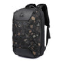 Sac à dos grande ouverture noir camouflage avec overlay en mesh hexagonal