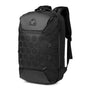 Sac à dos grande ouverture noir avec coque dure, panneau hexagonal et sangles de compression
