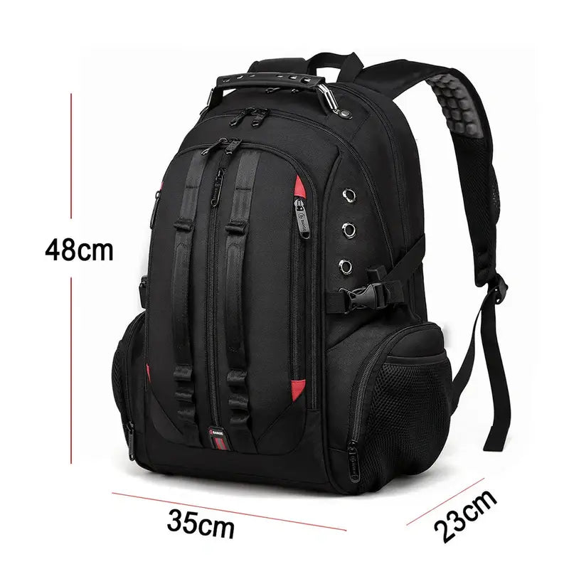 Sac à dos homme de ville noir avec plusieurs compartiments et bretelles ajustables