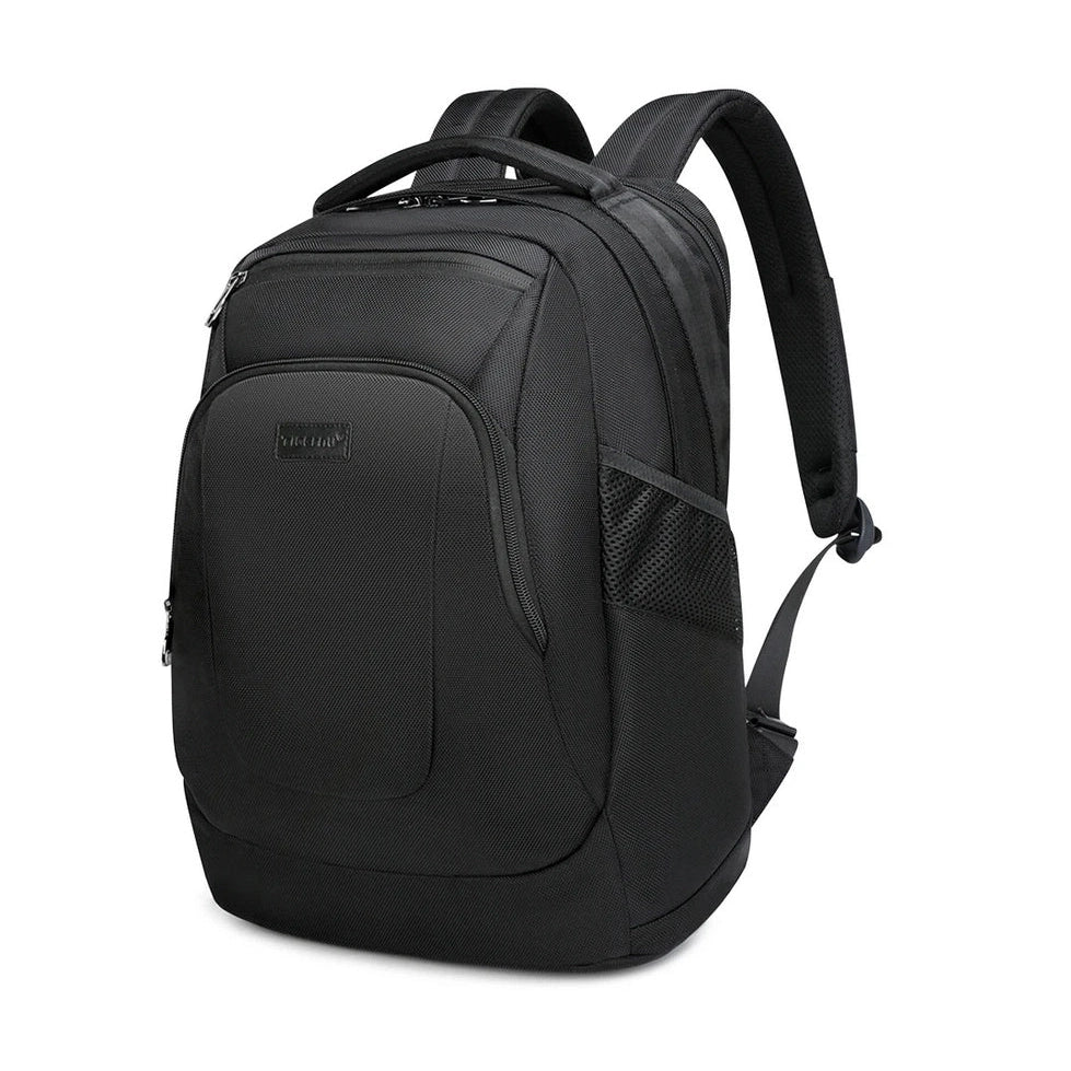 Sac à dos homme pc portable noir avec plusieurs compartiments et bretelles rembourrées