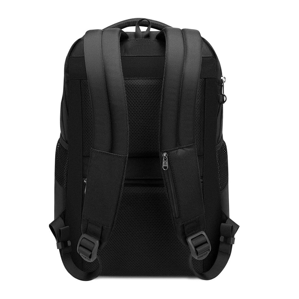 Sac à dos homme pc portable noir avec bretelles rembourrées et panneau dorsal