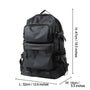 Sac à dos homme tendance en nylon noir avec poches extérieures et bretelles réglables