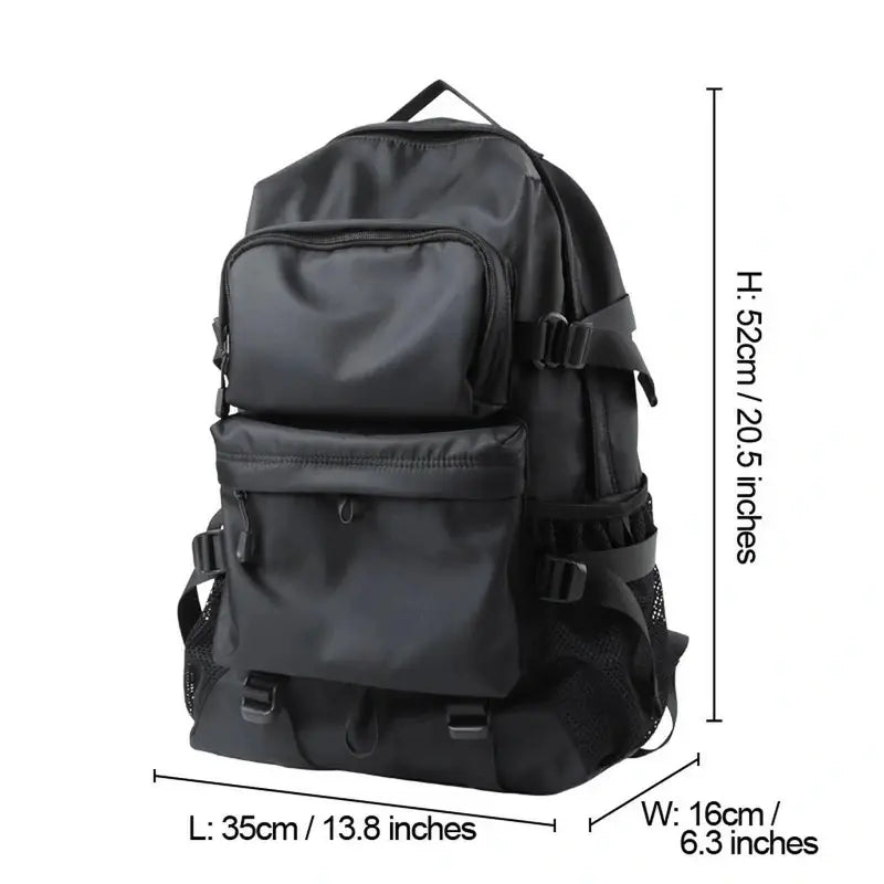 Sac à dos homme tendance noir à multiples poches avec bretelles réglables