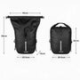 Sac à dos imperméable vélo noir avec fermeture roll-top et bandes réfléchissantes