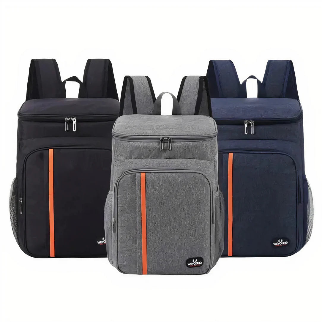 Sac à dos isotherme 20 litres avec trois sacs à dos isolés en noir, gris et bleu marine