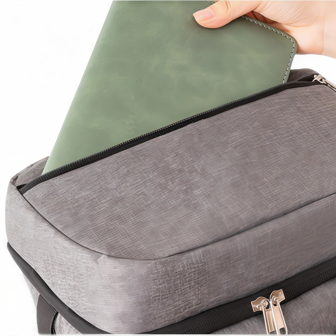 Sac à dos isotherme de trekking 20L gris avec compartiment supérieur à fermeture éclair