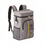 Sac à dos isotherme de trekking gris avec compartiments, bretelles et ouvre-bouteille