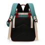Sac à dos à langer 20L multipoches en teal, bordeaux et beige avec bretelles rembourrées