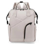 Sac à dos à langer chic gris clair convertible avec plusieurs poches pour maman