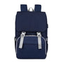 Sac à dos à langer ergonomique navy bleu avec bretelles et boucles gris clair