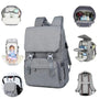 Sac à dos à langer ergonomique gris multifonction avec compartiments pour bébé