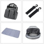 Sac à dos à langer gris avec accessoires pratiques pour bébé