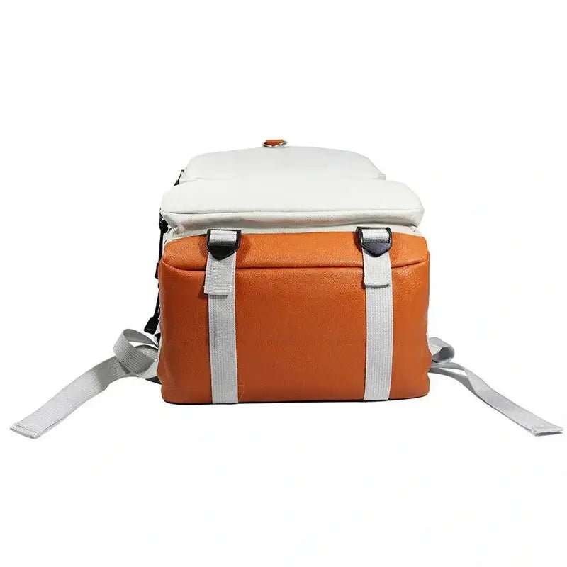 Sac à dos maternelle Dumbo deux tons orange et blanc avec bretelles grises