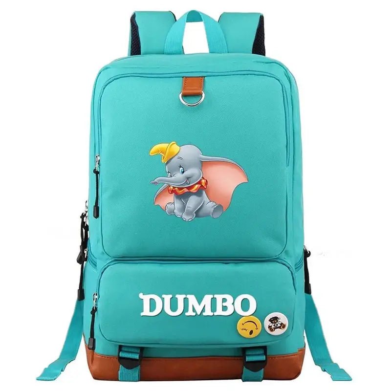 Sac à dos maternelle Dumbo teal avec accents marron pour enfant