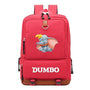 Sac à dos maternelle Dumbo rouge avec garniture brune pour enfant
