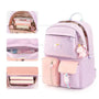 Sac à dos maternelle fille pastel violet et rose avec accessoires de licorne