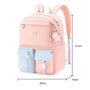 Sac à dos maternelle fille rose et bleu avec porte-clés licorne pour enfant