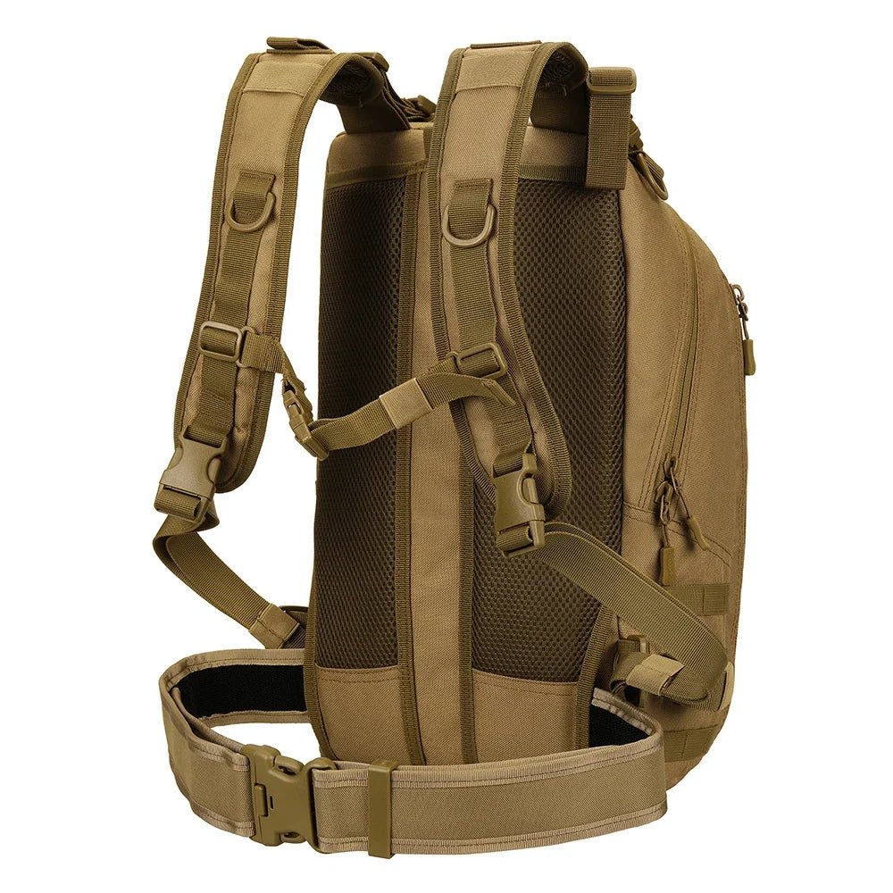 Sac à dos militaire 25L 1000D avec bretelles rembourrées, sangle sternale et ceinture