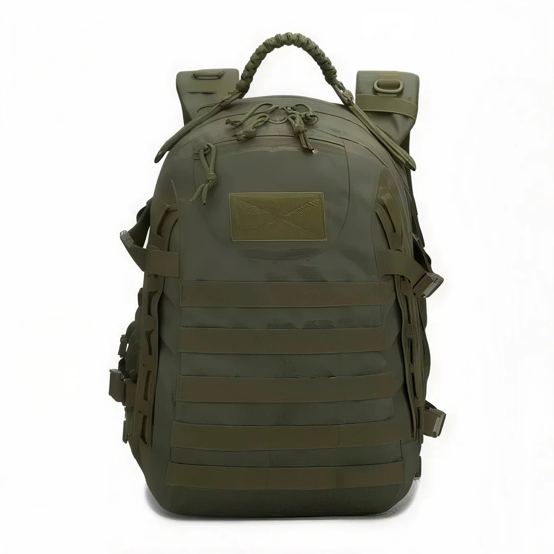 Sac à dos militaire 35l olive vert avec poignée tressée et sangles horizontales