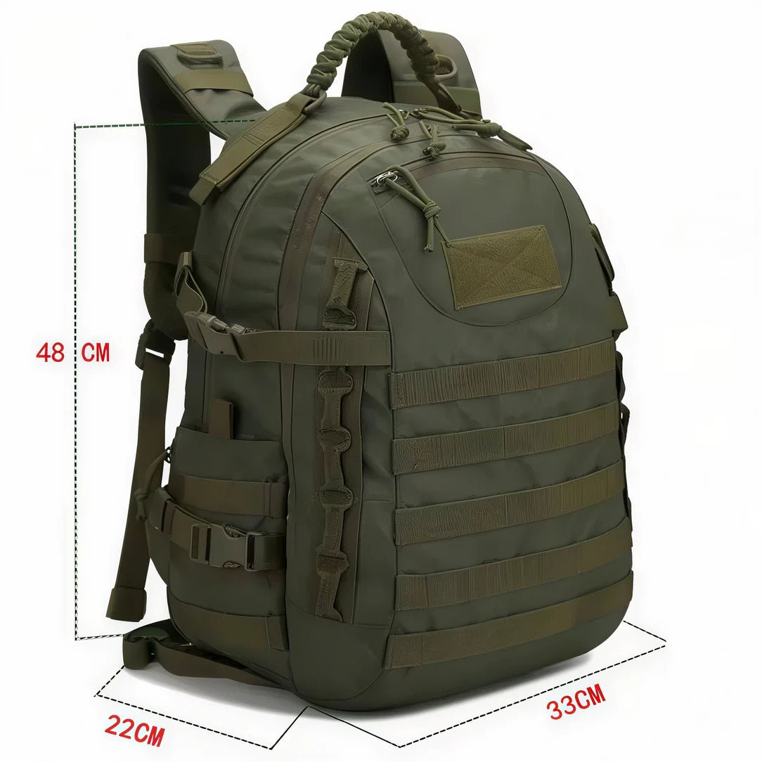 Sac à dos militaire 35l vert olive avec molle et poignée en paracorde
