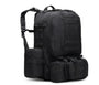 Sac à dos militaire 50l d’airsoft noir avec multiples pochettes modulables