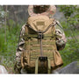 Sac à dos militaire 60L tan avec webbing MOLLE et rabat supérieur pour usage tactique