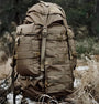 Sac à dos militaire 70L 600D olive drab avec poches extérieures et molle webbing