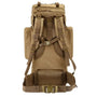Sac à dos militaire 70l tan avec bretelles rembourrées, sangle de poitrine et ceinture de hanche