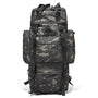 Sac à dos militaire 70l avec motif camouflage, plusieurs compartiments et sangles