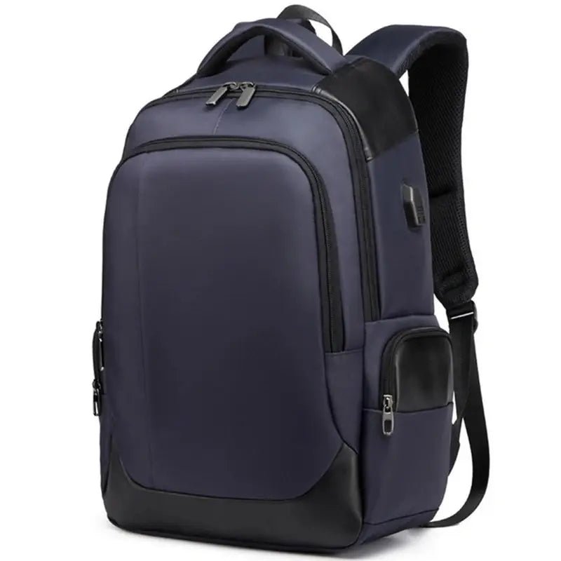 Sac à dos multi compartiments bleu foncé avec ports USB intégrés